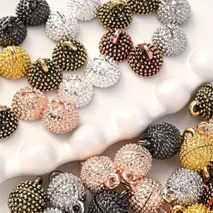 5pcs/Lot 8mm Round Magnetic Clasp Buckle, Connector Beads Charms Accessories For Bracelet Necklace Jewelry Making