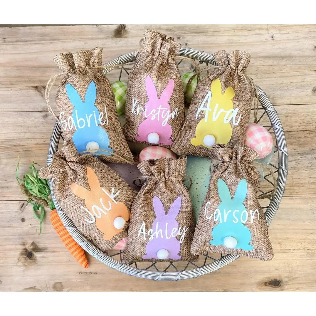 Custom Easter Treat Bags, Easter Gift for Kids, Personalized Easter Treat Bags, Easter Basket Stuffers, Easter Bunny Gift Bags