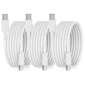 3PCS Type C to C 60W PD Fast Charger Cord 3.3FT Cable, for Apple iPhone 15/Pro/Pro Max/Plus, iPad Pro, Air5, MacBook Air, Samsung Galaxy,Android