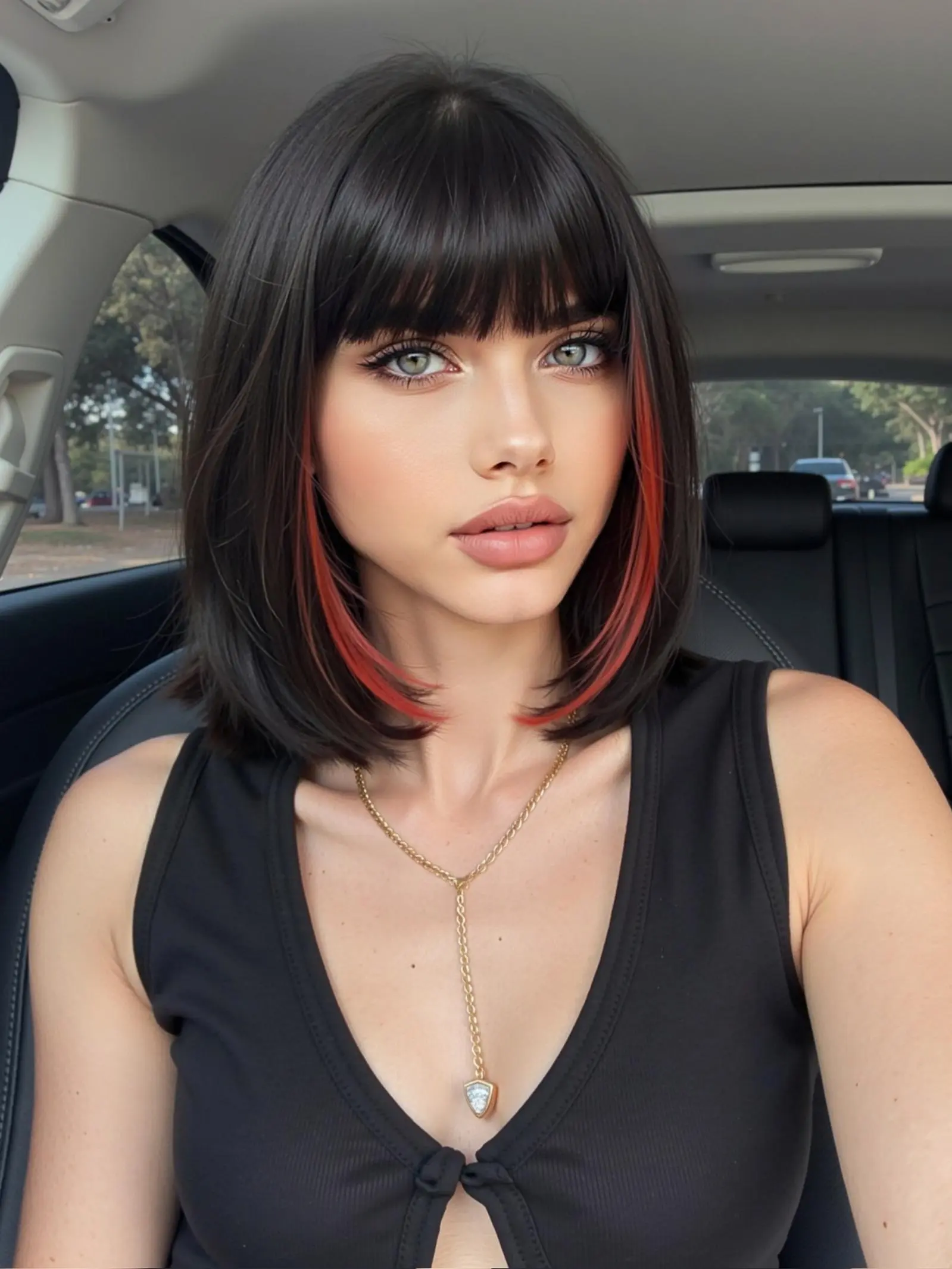 12 Inch Short Straight Wigs for Women, Gorgeous Fluffy Wigs with Bangs, Synthetic Full Machine Wigs for Party, Daily Use