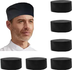 6 count Unisex Vent Chef Hats Adjustable Kitchen Cooking Caps with Breathable Mesh Top for Chefs Cooker and Worker