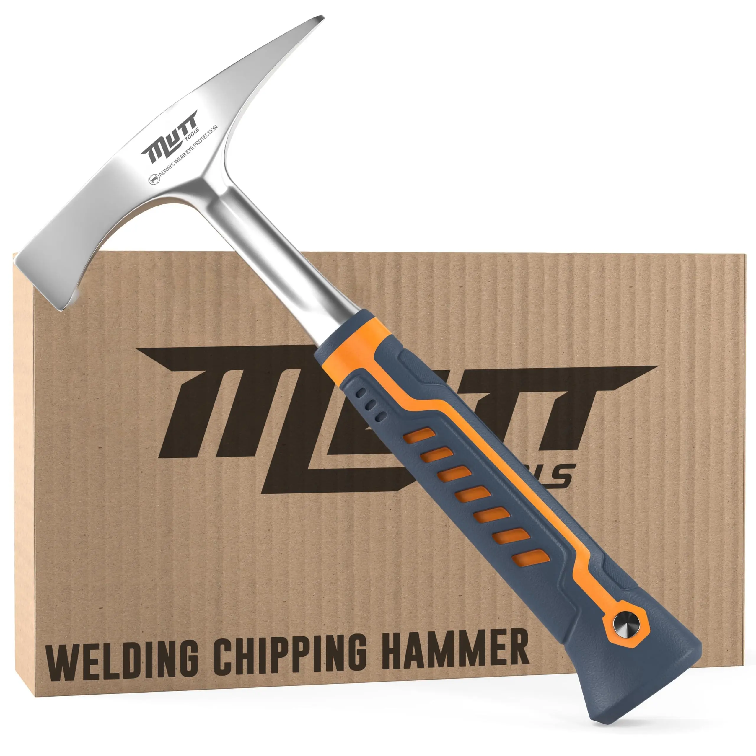 Mutt Tools 14oz Head Weight Welding Chipping Hammer - Professional Slag Hammer for Welders - Forged Steel Impact Tool for Metal Work - Welding Hammer