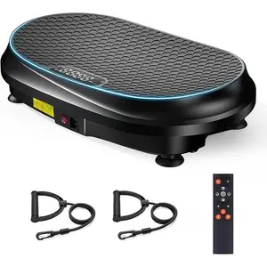 Curved Vibration Plate Exercise Machine, XL Vibration Plate 400 lbs Capacity with 9 Auto Modes and 120 Adjustable Speeds, Whole Body Vibration Plate Machine for Home Women Men