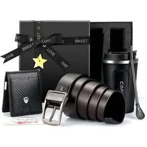 AOYADA Men's Birthday Gifts with Coffee Mug, Wallet and Belt for Daughter, Son, Kid, Wife, Dad, Husband, Boyfriend, Best Friend, Personalized Father's Day Gift