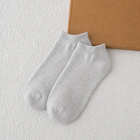 Menswear Plain Ankle-Length Basic Look Socks - Unisex, One Size Fits Most, Random Colors Including Black/White/Gray