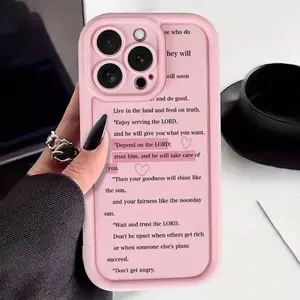 Minimalist Religious Motto and Heart Pattern Phone cases Case Compatible with For iPhone 17 Pro Max 16 16e 15 14 Plus 13 12 Mini 11 Air X XS Pattern TPU Lens Protection Durable Soft Cover Gift 2D printing