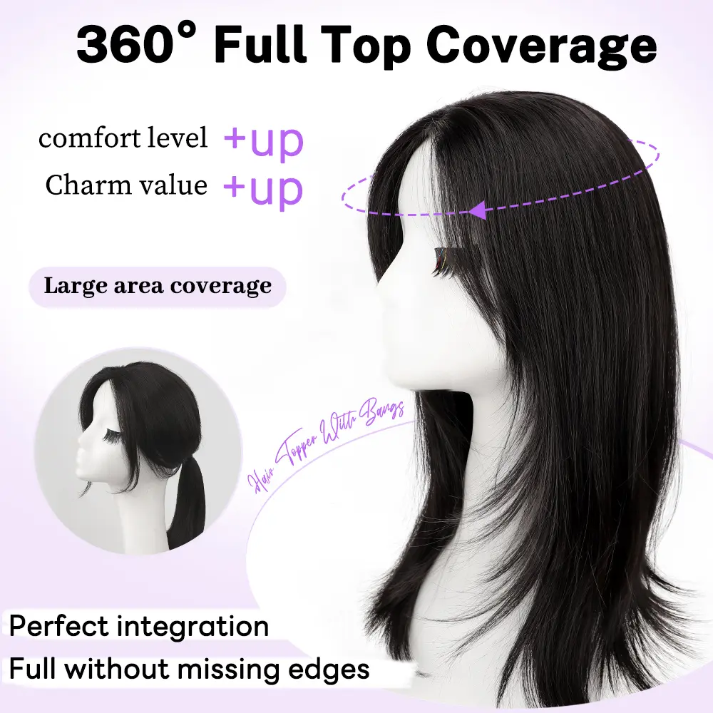 ONLYCUTE 18 inch Hair Topper Synthetic Slightly layered Hair  display picture 2