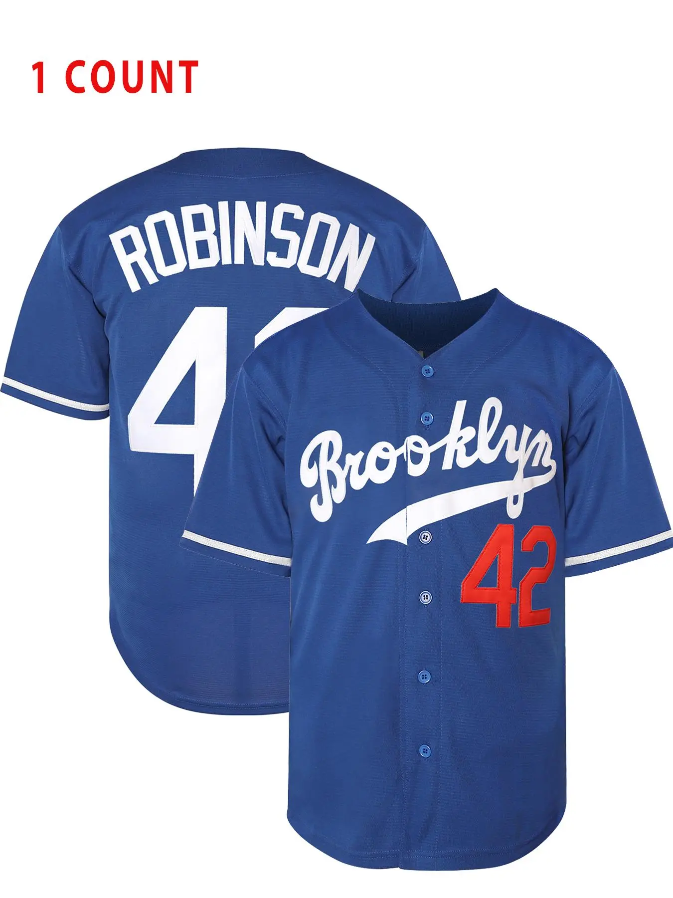 Men's 42 Robinson Lettering Embroidery Baseball Jersey, Loose Casual Quick Drying Baseball Top, Breathable Baseball Top for Outdoor Sports, Embroidered Baseball Jersey, Baseball Shirt, Sportswear Clothing