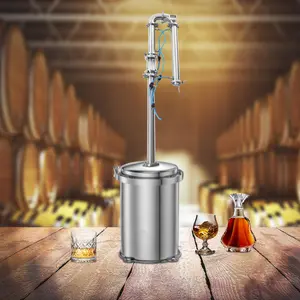 Tubular Distillation Tower with Sight Glass, 2" Domestic Brewing Equipment Moonshine Distiller Stainless Steel Wine Distilling Equipment for 13-26 Gallon Fermenter Capacity Utensils Dispenser Silver