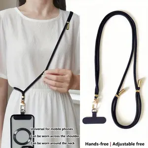 Adjustable Phone Strap with Golden-Tone Buckle Durable Polyester Neck & Shoulder Strap Hands-Free Crossbody Phone Holder for Men & Women Multi-Color Options Secure Phone Attachment