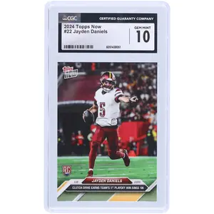 Jayden Daniels Washington Commanders 2024 Topps Now Clutch Drive Earns Teams 1st Playoff Win Since '06 #22 CGC Authenticated 10 Rookie Card