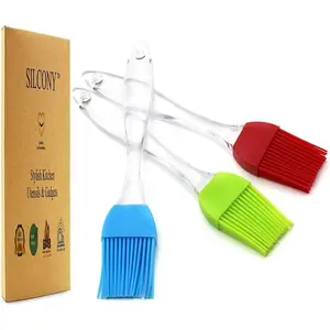 7 Inch 3 Pack Silicone Basting Pastry Brush BPA Free Food Grade Dishwasher Safe for Oil Butter Spread Marinades BBQ Grill Cooking