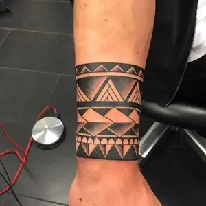 Dark Viking Design Temporary Tattoo, Realistic Geometric Rectangle Design, Long-Lasting 3-7 Days, Waterproof & Sweatproof, Ideal for Couples
