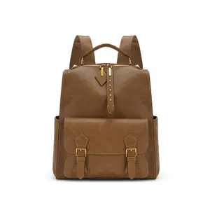 1pc Retro British Backpack, high-end minimalist student schoolbag, stylish commuter rucksack, timeless elegant appearance, exquisite metal decor, practical spacious space, ideal for college and daily commuting