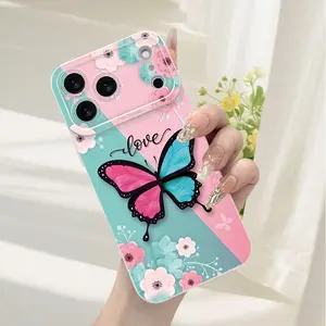A butterfly and floral print angel eye phone case, TPU shockproof full protection case, suitable for iPhone 17/16/15/14/13/12/11 PRO MAX PLUS AIR E XS and PROMAX MINI, is an ideal gift for friends and family, MS2675