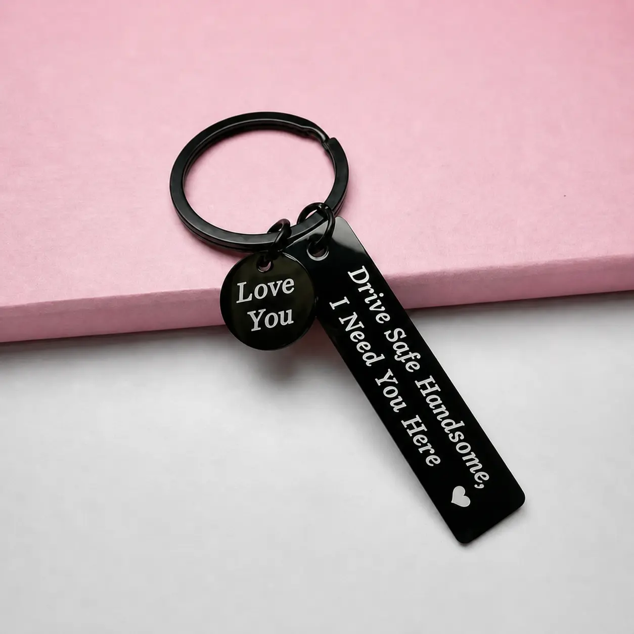 Drive Safe Letter Pattern Keychain, Romantic Love Gift for Boyfriend or Husband
