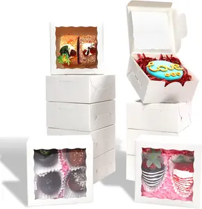 40 Pack Bakery Boxes 4x4x2 Inches Cookies Boxes Mini Bundt Cake Boxes Pie Boxes Cinnamon Roll  Boxes  Truffle Boxes Party Wedding Favor