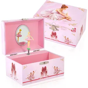 Spinning Ballerina Musical Jewellery Box for Girls Jewel Storage Ballet Music Box Ideal Birthday Gifts for Girls