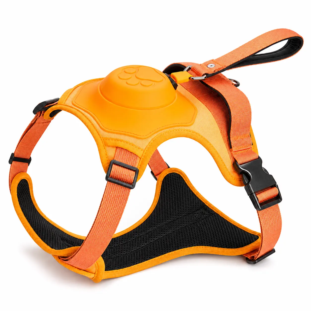 2-in-1 Retractable Dog Harness & Leash, Adjustable Breathable Padded Vest Harness with Auto-Locking Lead and Quick-Release Buckles for Medium & Large Dogs