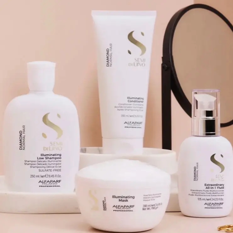 Alfaparf Illuminating Hair Care Set - Shampoo, Conditioner, and Hair Mask for normal hair and chemical treated hair