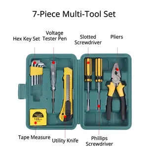Compact 7PCS Tool Kit – Essential Home Repair Tools Set for Household Maintenance & Quick Fixes