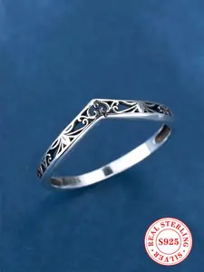 S925 Sterling Silver Simple Hollow Out Design Cuff Ring, Elegant Engagement Ring Anniversary Party Jewelry Gift for Women, Trendy All-match & Exquisite Jewelry for Birthday Gift, Rings for Women, Engagement Wedding Rings