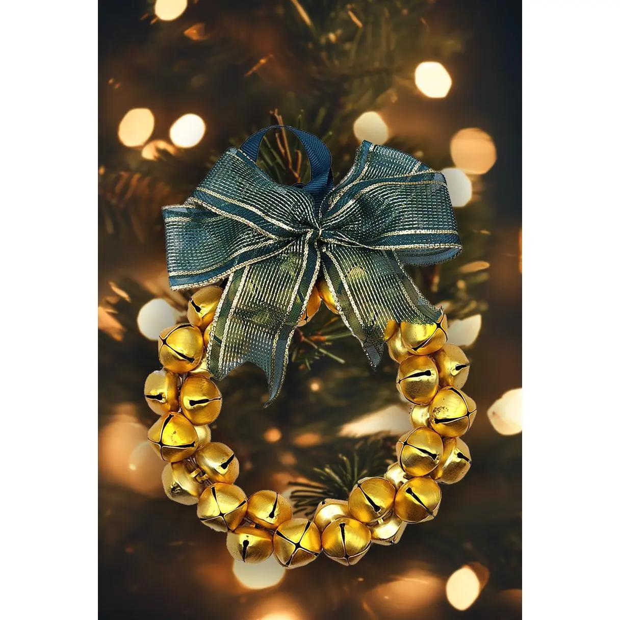 Gold Beads Wreath Decoration by Wizardi F07M4-1-LD-066 Gold
