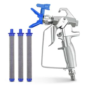 ZT-G55 High Pressure Airless Spray Gun Aluminum Alloy 60 Mesh Filter Wear Resistant Needle For Industrial Building Coating paint gun hv lps prayer spray  satisfaction High-Pressure Car Cleaning with Rotating Nozzle Mini Precision Airbrush Art Kit quick co