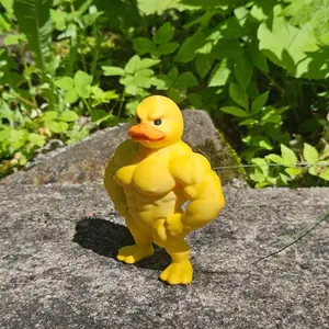 Creative Muscle Duck Statue Craft, Entrance Decorative Figurine, Desktop Ornament, Fun Fitness Duck Collection, Table Sculpture