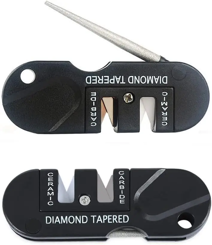 2 pcs Classic and Practical 4 1 Carry-on Sharpening Tool Multi-function Outdoor Portable Multi-function Tungsten Steel Sharpener Sharpener