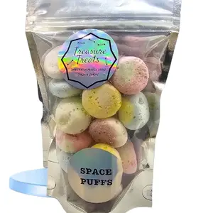 Space Puffs Crunchies - Sweet Puffs Snack with Crunchy Texture in Clear Packaging - Crispy