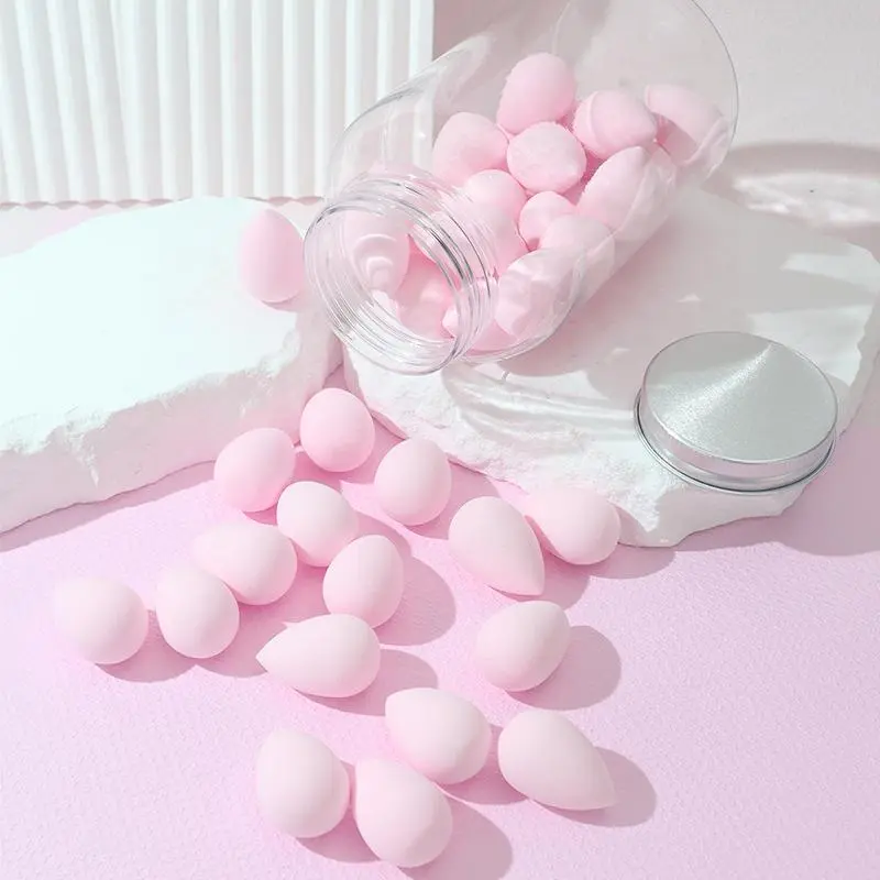Mini Makeup Blending Beauty Sponge Set with Storage Tank, Makeup Sponges, 40pcs Multi-use Beauty Blender for Foundation, Powder, Concealer and Eye Shadow, Dry & Wet Dual Use Cosmetic Puff for Facial Detailing, Makeup Tools