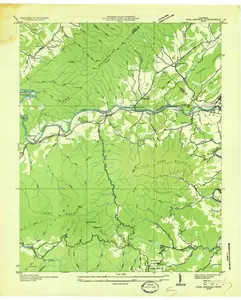 Fish Springs Tennessee USGS Topographic Quadrangle Map, 1935, 1:24000