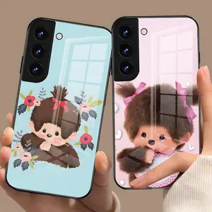 Cute M-Monchhichis Phone Case for Samsung S26 S25 S24 FE S23 S22 S21 plus S20 Ultra Note20Ultra Black Glass Cover