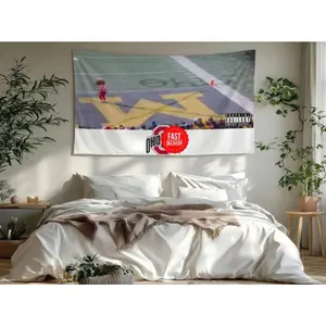 Ohioo Brutus Buckeyee Football Flag, Retro Buckeyee Ohioo Snow Flag Large Stadium Field Decor Funny Game Day Wall Banner for Dorms & Living Rooms