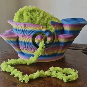 Large Mushroom-Shaped Yarn Bowl, Cute Rainbow Design, Perfect for Crochet & Knitting Enthusiasts, Modern Storage Solution
