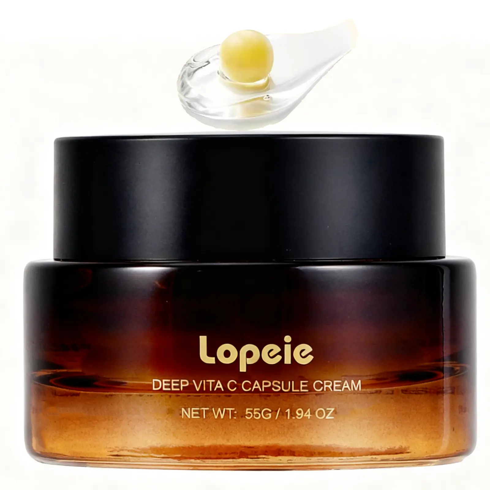 Lopeie Deep Vitamin C Facial Moisturizer Hypoallergenic Liposome Capsule Reduces Wrinkles Brightens Skin 1.94 oz Daily Use