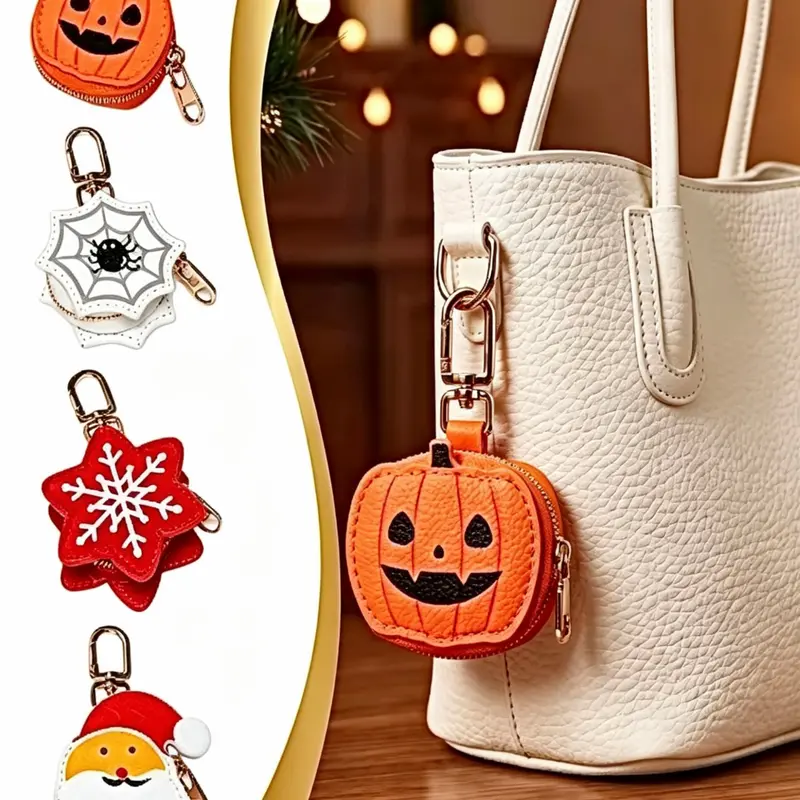 Ladies' Mini Cute Small Pendant, Pumpkin Shaped Small Coin Purse, Bag Decoration Set, Fun And Exciting Small Pendant, Quirky Unique Gift Creativity, Halloween Novel Gift, Ideal Gift, For Daily Portable Travel Use, Funny Keychains, Keychain for bags