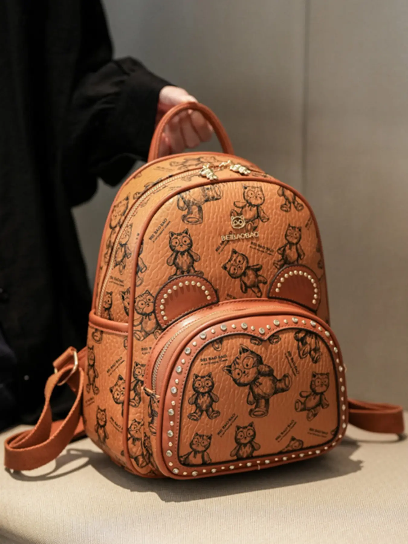 Large Capacity Bear Backpack, Casual Travel Versatile Fashion Commuter Bag, Stylish Bookbag for Students & Daily Use, Kawaii Backpack
