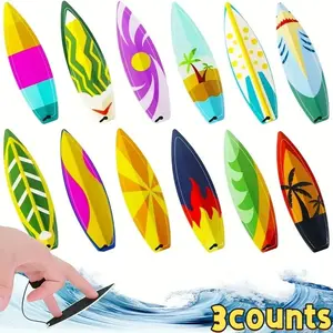 Random Color Finger Surfboard Toy, 3 Counts/set Finger Surfboard with Rope, Funny Decompression Toy, Birthday Gift, Party Gift