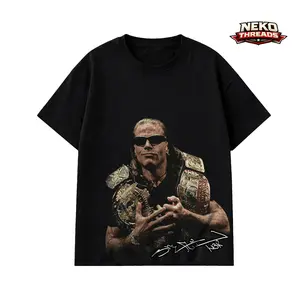Shawn Michaels Signature Heavy Cotton Shirt WWE Tshirt HBK Wrestling Mr. WrestleMania Fan Apparel Menswear Direct-to-garment Breathable Printing, Casual, Soft, Graphic Tee, Streetwear, Vintage, Unisex
