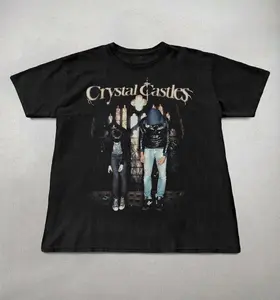 Crystal Castles Y2K Gothic T-Shirt Grunge Graphic Tee Cotton Crewneck Summer Womenswear Shortsleeve Fit Tshirt for Daily Wear & Gifts - Streetwear, Top