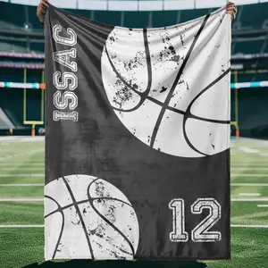 Personalized Sports Team Blanket: Custom Name Minky or Sherpa