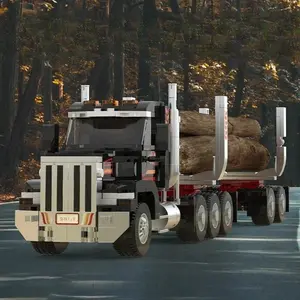 Large Truck Head Building Blocks, 444pcs/box DIY Truck Transportation Truck Model Building Blocks, Educational Toy for Teenager & Adults