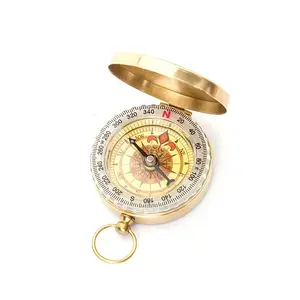 Copper Survival Compass with Luminous Feature for Enhanced Visibility, Waterproof Essential for Camping and Hiking Adventures