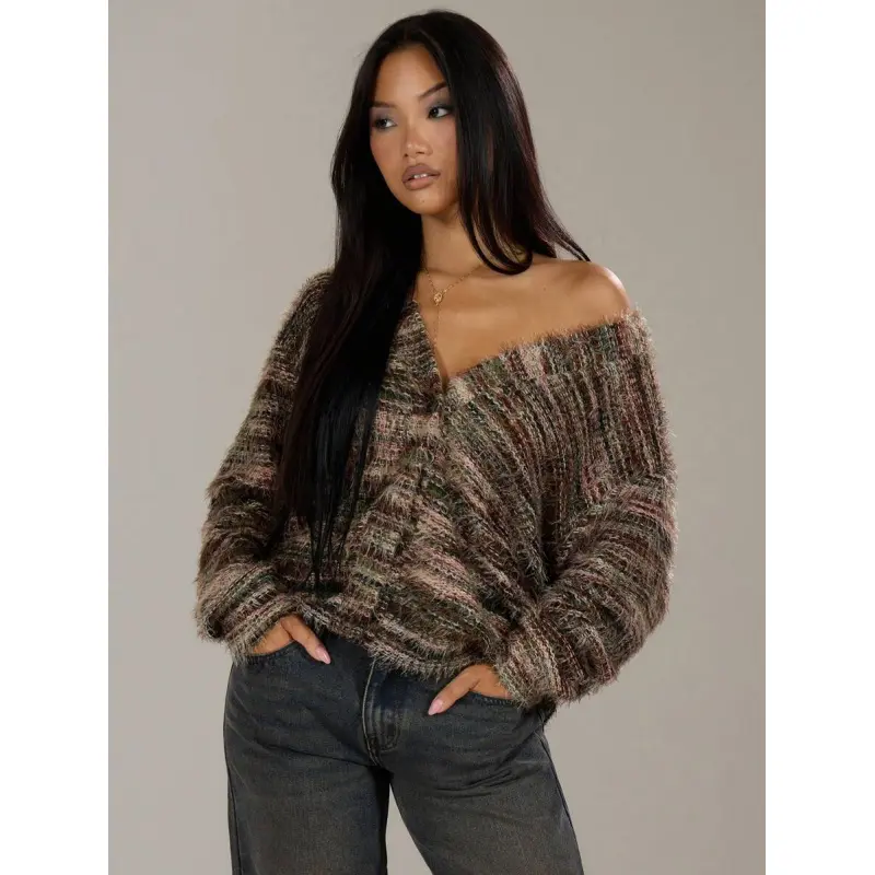 Oversized Textured Cardigan Spring Casual Y2k 90's Stripe Knit Airport Holiday Oversized Fall Back To School Streetwear Autumn Winter Everyday Fit Long Sleeve