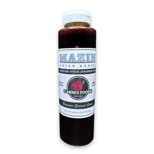 Mazin Asian Sauce 21oz Squeeze Bottle Teriyaki Style Japanese BBQ Flavor for Chicken Pork Beef Fish Shrimp & Rice Dishes