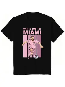Miami International Short Sleeve Tee, Unisex Fanwear, Soft Fabric, Casual Fit, Perfect for Game Day, Asymmetrical Design