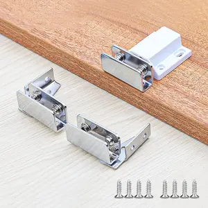 No Punch Silver Pivot Hinge, Magnetic Lock Glass Clip, Free Swing 0.2-0.32" (1 Door/Set)