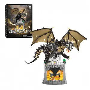 2363PCS Dragon's Cryptic Cache Architecture Building Block Sets, Mythical Dragon Treasure Model Building Bricks Kit, Unique Collection Building Toys Gifts for Teens and Adults, Stress Relief Toy, Fathersdaygift tiktokshopspringglowup